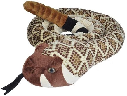 Wild Republic Pluche Texaanse ratelslang - knuffeltje - 280 cm - slangen knuffels Multi