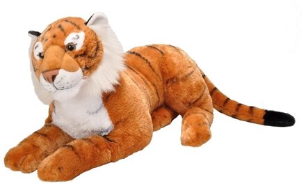 Wild Republic Pluche tijger - knuffel tijger - 76 cm - wilde dieren knuffels Oranje