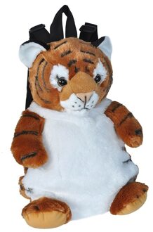 Wild Republic Pluche tijger rugzak/rugtas knuffel 33 cm Multi