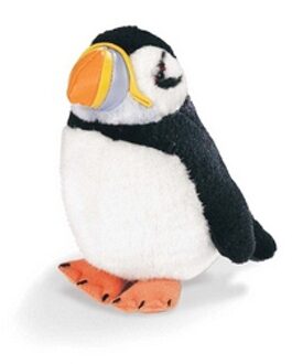 Wild Republic pluche vogel knuffel - papegaaiduiker - zeevogels - 14 cm - met echt geluid Multi