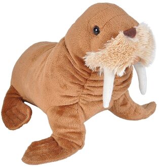 Wild Republic Pluche walrus - bruin - 27 cm - knuffeldier