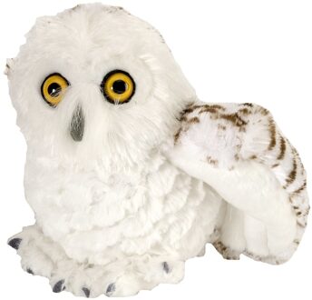Wild Republic Pluche witte sneeuwuil knuffel vogel - 15 cm - speelgoed
