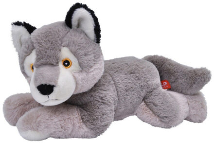 Wild Republic Pluche wolf - knuffel wolf - Eco-kins - 30 cm - wilde dieren knuffelwolf