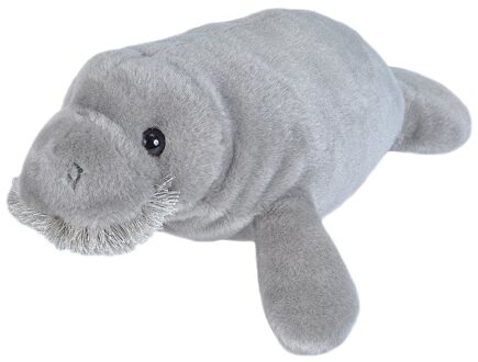 Wild Republic Pluche zeekoe - knuffelbeest - 33 cm - zeedier knuffel Grijs