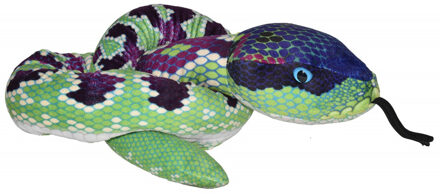 Wild Republic Reptielen knuffels slang groen/paarse 137 cm