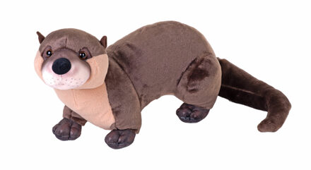 Wild Republic Rivierotter knuffel - bruin - 35 cm - waterdieren - pluche - knuffeldieren
