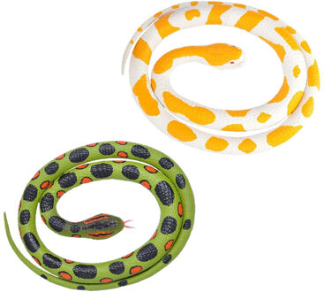 Wild Republic Setje van 2x rubberen nep/namaak slangen van 117 cm