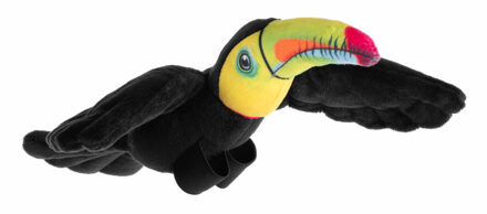 Wild Republic Toekan knuffel - 12 cm - Pluche - tropische vogel - dierenknuffel - vogels Zwart