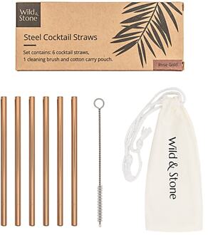 Wild & Stone Roestvrijstale Rietjes - Roze Goud
