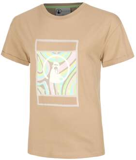 Wild Swirl Court T-shirt Dames-Beige,Veelkleurig - XL