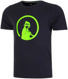 Wild Trainings T-shirt Heren-Donkerblauw,Neongroen - S