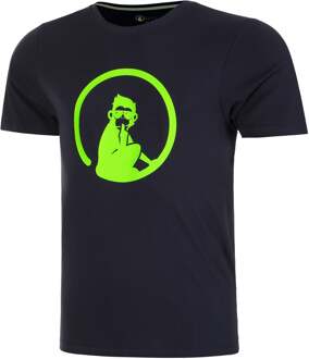 Wild Trainings T-shirt Heren-Donkerblauw,Neongroen - XS,S,M,L,XL,XXL