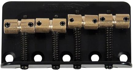 Wilkinson BB-WBBC-B brug-staartstuk Jocker/ Puncher bass brug-staartstuk Jocker/ Puncher bass, pitch 19mm, brass saddles, zwart