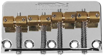 Wilkinson BB-WBBC-C brug-staartstuk Jocker/ Puncher bass brug-staartstuk Jocker/ Puncher bass, pitch 19mm, brass saddles, chroom