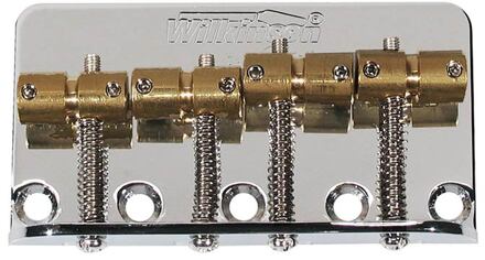 Wilkinson BB-WBBC-N brug-staartstuk Jocker/ Puncher bass brug-staartstuk Jocker/ Puncher bass, pitch 19mm, brass saddles, nikkel