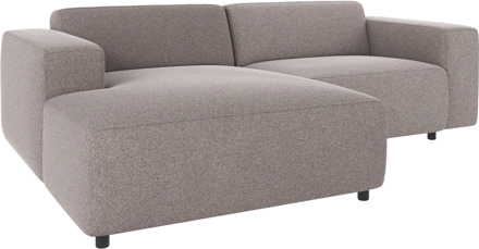Willard gestoffeerde 3-zits hoekbank grijs - links - 234 cm