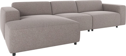 Willard gestoffeerde 4-zits hoekbank grijs - links - 312 cm