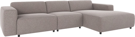 Willard gestoffeerde 4-zits hoekbank grijs - rechts - 312 cm