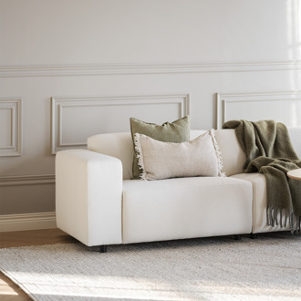 Willard gestoffeerde 4-zits hoekbank wit - rechts - 312 cm