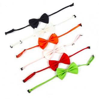 Willekeurige 2 Stuks Effen Kleur Boog Knoop Sier Slijten Kraag Verstelbare Ketting Cat Neck Strap Pet Supply Multi-Kleur Boog