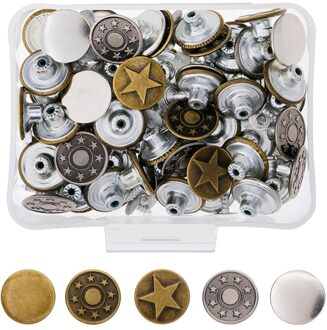Willekeurige Kleur 50 Sets/pak Jeans Knop Tack Knoppen Metalen Vervanging Craft Werken Kit Kostuum Cowboy Knop #254987