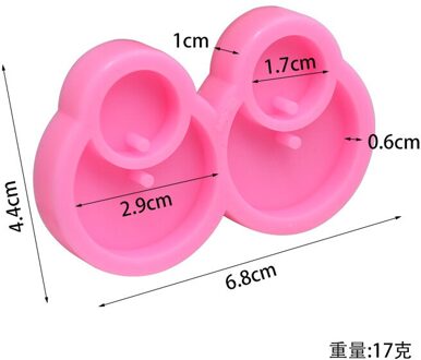 Willekeurige Kleur Ogen Dubbele Ronde Gezicht Oorbellen Diy Crystal Epoxy Siliconen Mal Sleutelhanger Siliconen Mal Diy Uv Hars Mallen 01 dubbele ronde