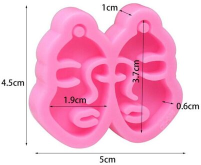 Willekeurige Kleur Ogen Dubbele Ronde Gezicht Oorbellen Diy Crystal Epoxy Siliconen Mal Sleutelhanger Siliconen Mal Diy Uv Hars Mallen 02 faces