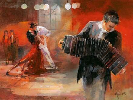 Willem Haenraets - Bandoneon Kunstdruk 80x60cm