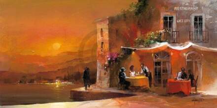 Willem Haenraets - Dinner For Two Ii Kunstdruk 100x50cm