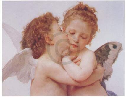 William Bouguereau - The First Kiss Kunstdruk 50x40cm