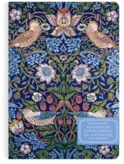 William Morris Strawberry Thief Handmade Embroidered B5 Journal - Galison