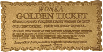 Willy Wonka Mini Golden Ticket Ingot Zavvi Exclusive
