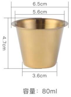 Wilona Sauzen Voor Westerse Voedsel Schotel 304 Rvs Cup Saus Dikker Steak Saus Schotel Kruiden Cup Tomaat Sap Cup A gouden 80ml