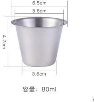 Wilona Sauzen Voor Westerse Voedsel Schotel 304 Rvs Cup Saus Dikker Steak Saus Schotel Kruiden Cup Tomaat Sap Cup A zilver 80ml