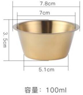 Wilona Sauzen Voor Westerse Voedsel Schotel 304 Rvs Cup Saus Dikker Steak Saus Schotel Kruiden Cup Tomaat Sap Cup B gouden 100ml