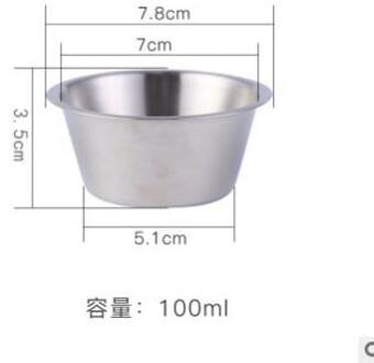 Wilona Sauzen Voor Westerse Voedsel Schotel 304 Rvs Cup Saus Dikker Steak Saus Schotel Kruiden Cup Tomaat Sap Cup B zilver 100ml