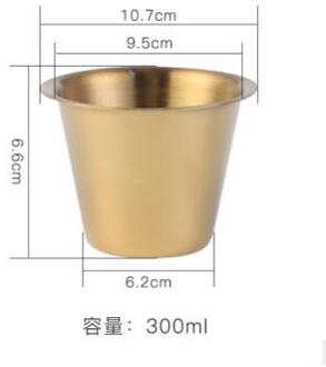 Wilona Sauzen Voor Westerse Voedsel Schotel 304 Rvs Cup Saus Dikker Steak Saus Schotel Kruiden Cup Tomaat Sap Cup D gouden 300ml