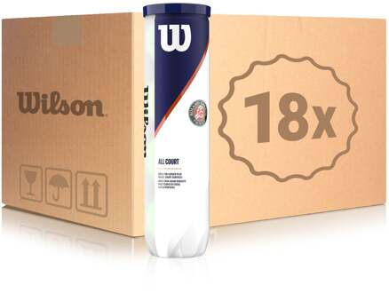 Wilson 18x verpakking 4 stuks Roland Garros All Court In een doos geel - nosize