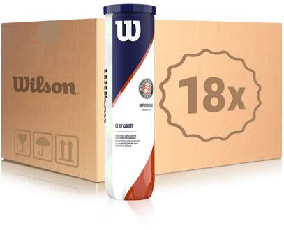 Wilson 18x verpakking 4 stuks Roland Garros Official In een doos geel - nosize