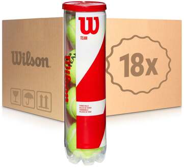 Wilson 18x verpakking 4 stuks Team W Practice In een doos geel - nosize