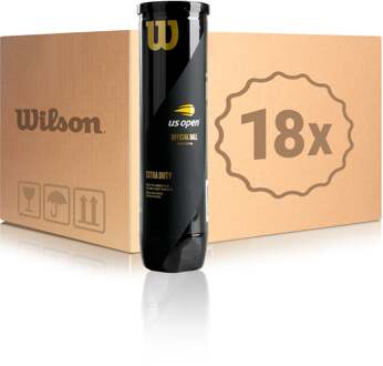 Wilson 18x verpakking 4 stuks US Open In een doos geel - nosize