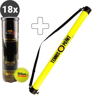 Wilson 18x verpakking 4 stuks US Open Plus ballenverzamelbuis geel - nosize