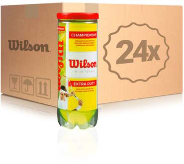Wilson 24x verpakking  3 stuks championship In een doos geel - nosize