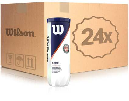 Wilson 24x verpakking  3 stuks Roland Garros All Court 3er In een doos geel - nosize