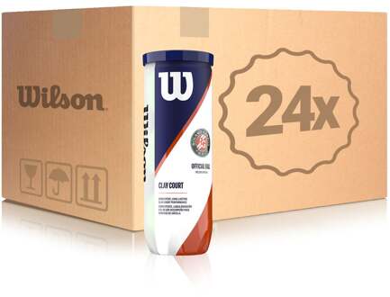 Wilson 24x verpakking  3 stuks Roland Garros Official In een doos geel - nosize