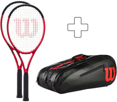 Wilson 2x 100  Pro V2.0 Plus rackettas rood - 2,3,4