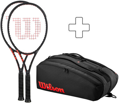 Wilson 2x 100 Pro V3.0 Plus rackettas rood - 1,3,4