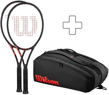 Wilson 2x 100 Pro V3.0 Plus rackettas rood - 3