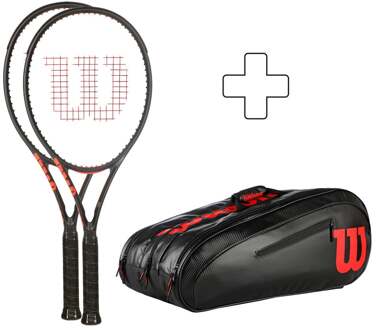 Wilson 2x 100 V3.0 Plus rackettas rood - 1,2,3,4
