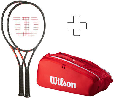 Wilson 2x 100 V3.0 Plus rackettas rood - 1,2,3
